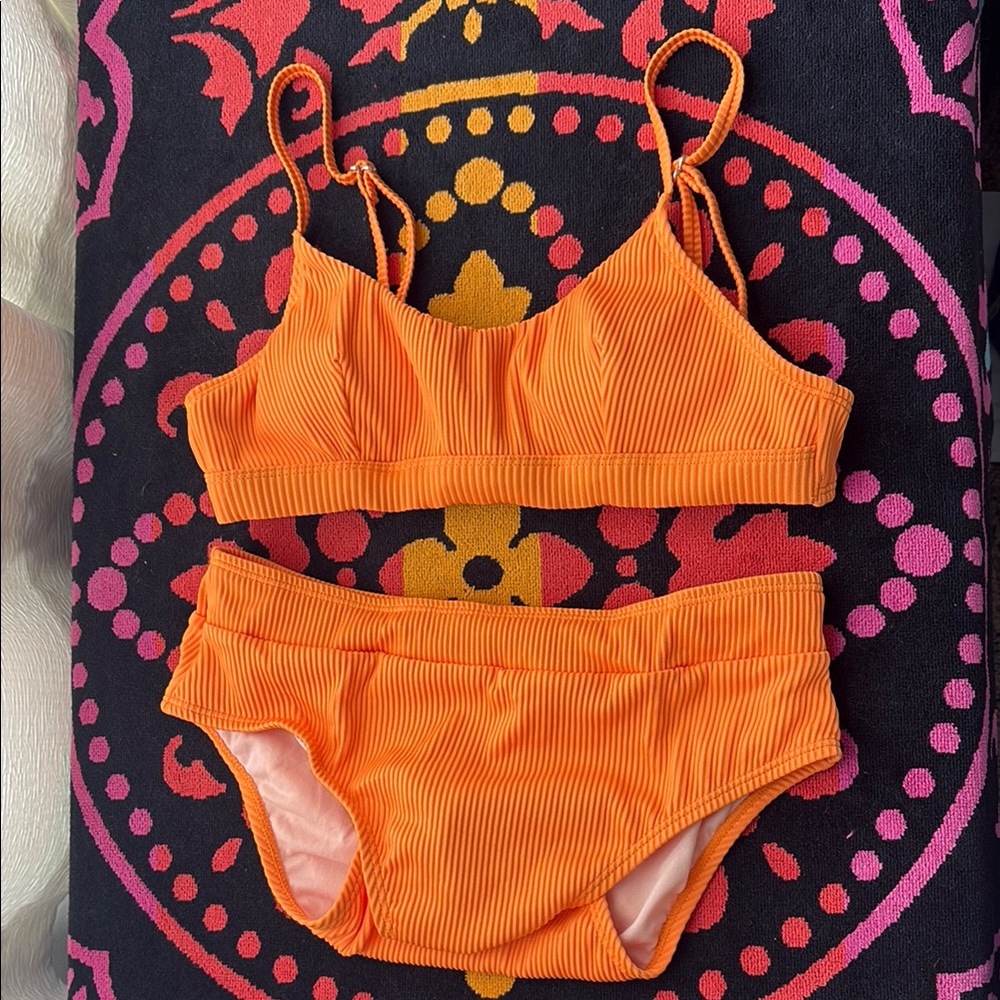 NWT CUPSHE Vibrant Orange Bikini Set size S